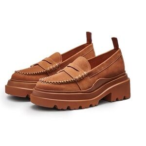 G.H. Bass & Co. Women's Chunky Penny Loafers in Cognac Brown